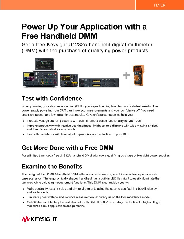 Power Up Your Application with a Free Handheld DMM