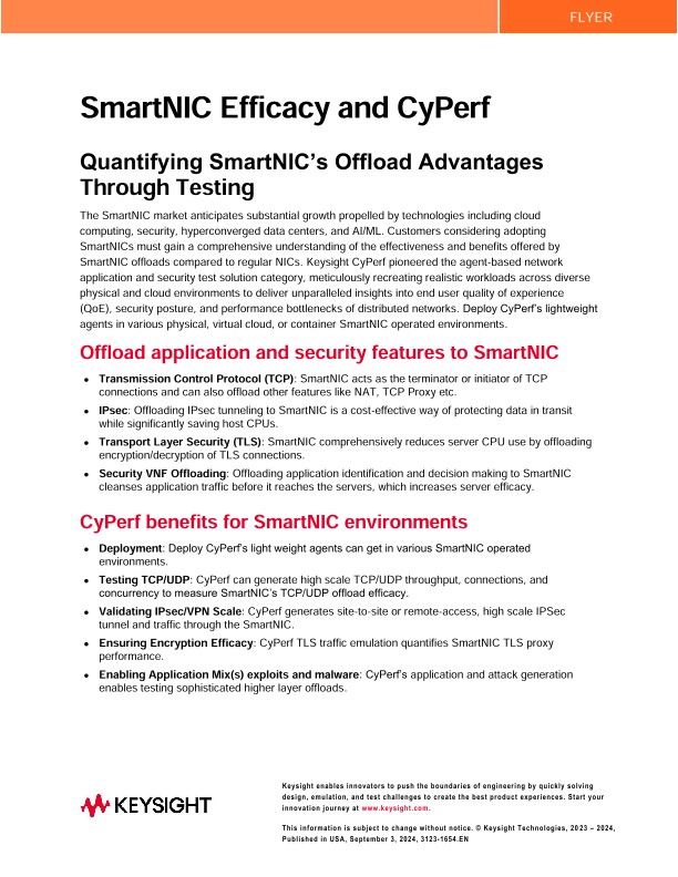 SmartNIC Efficacy and CyPerf