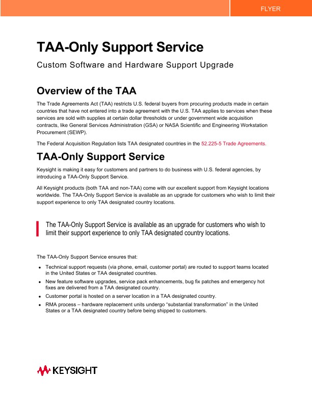 TAA-Only Support Service