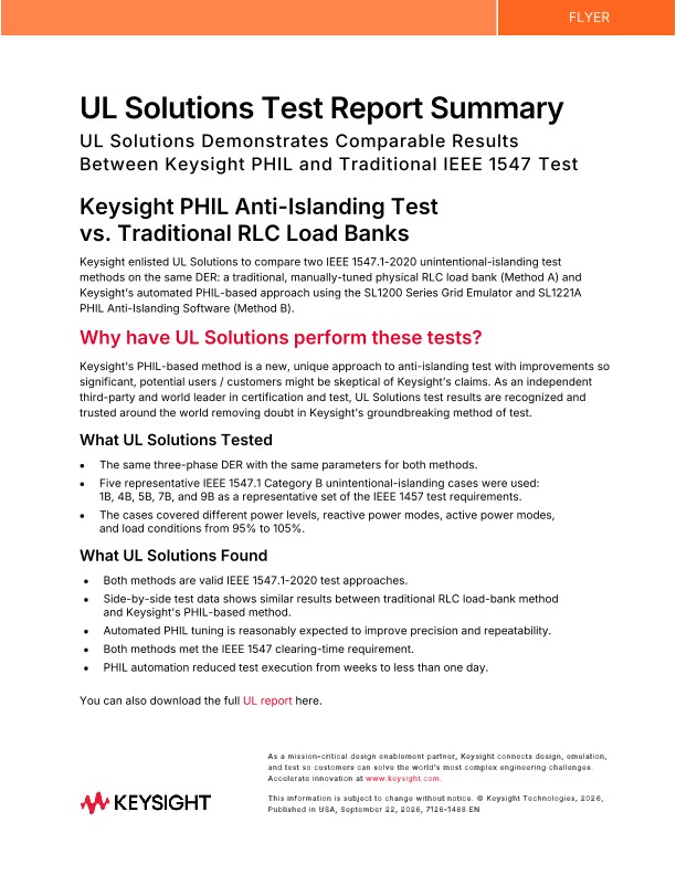 UL Solutions Test Report Summary