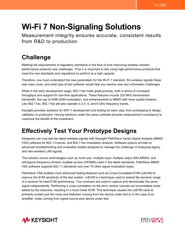 Wi-Fi 7 Non-Signaling Solutions