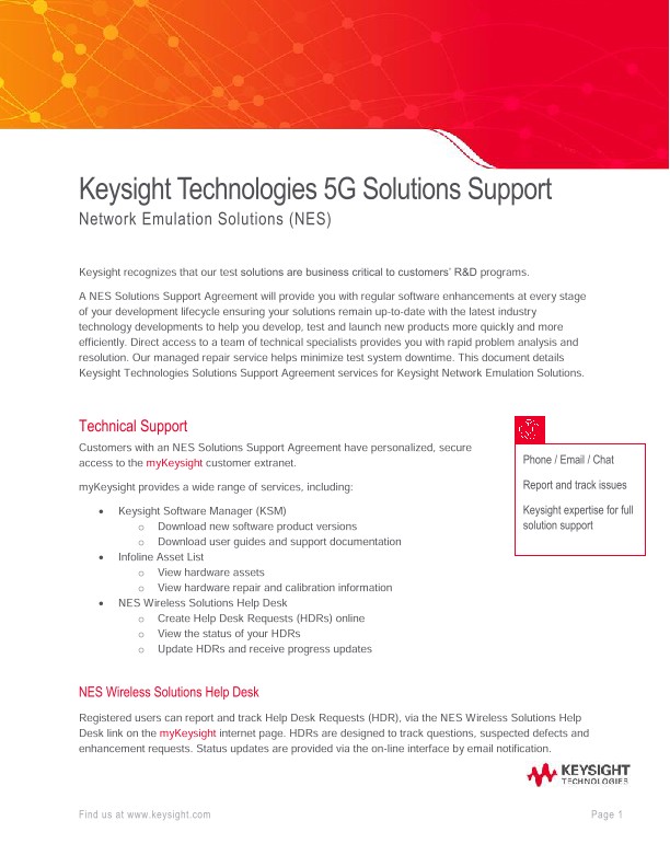 Network Emulation Solutions - Support Fact Sheet