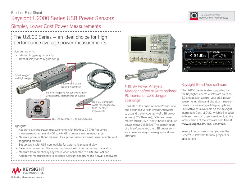 U2000 Series USB Power Sensors 