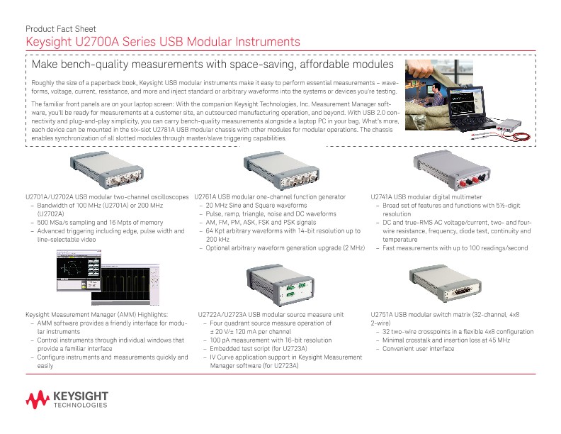 U2700A Series USB Modular Instruments 