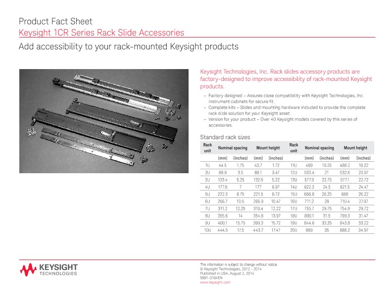 1CR Series Rack Slider Accessories