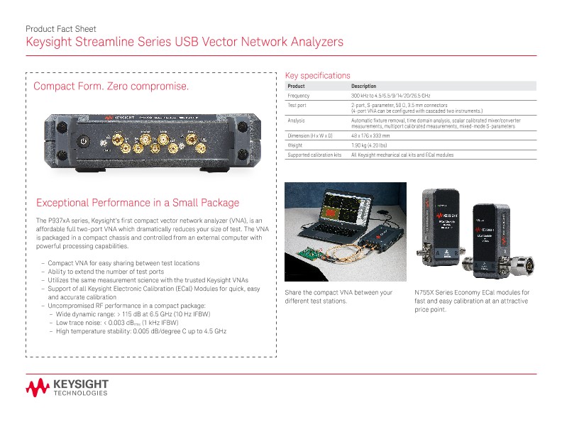 Streamline Series USB Vector Network Analyzers 