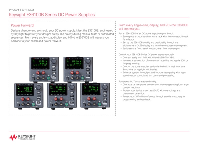 E36100B Series DC Power Supplies