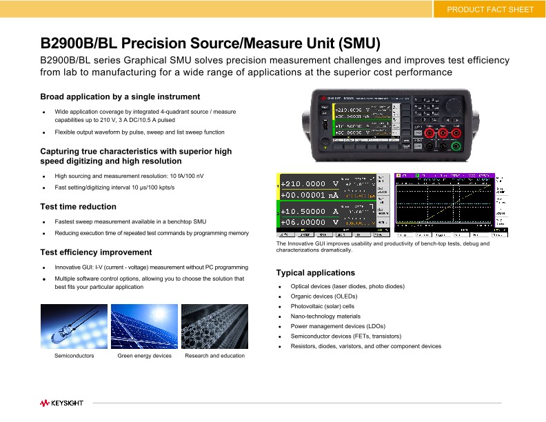 B2900B/BL Precision Source/Measure Unit (SMU)