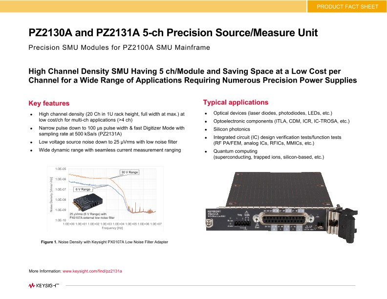 PZ2130A and PZ2131A 5-ch Precision Source/Measure Unit