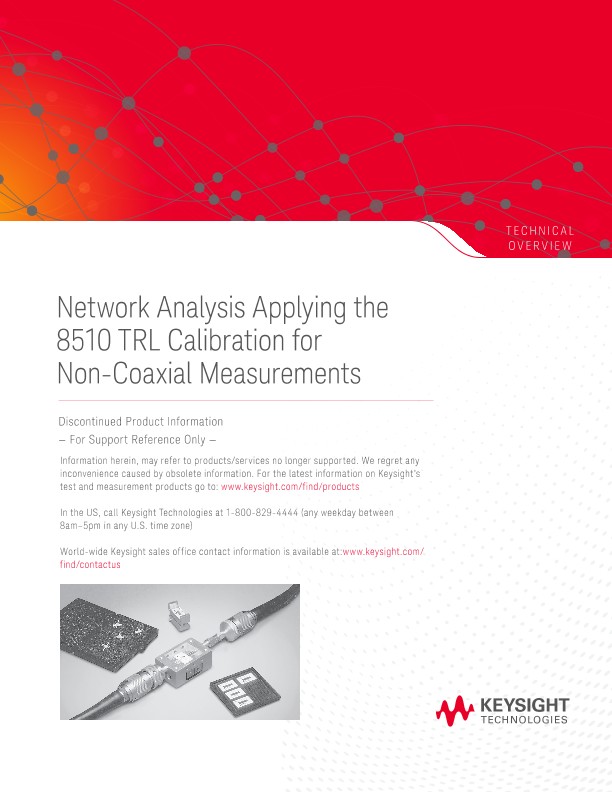 Network Analysis Applying the 8510 TRL Calibration for Non-Coaxial Measurements 
