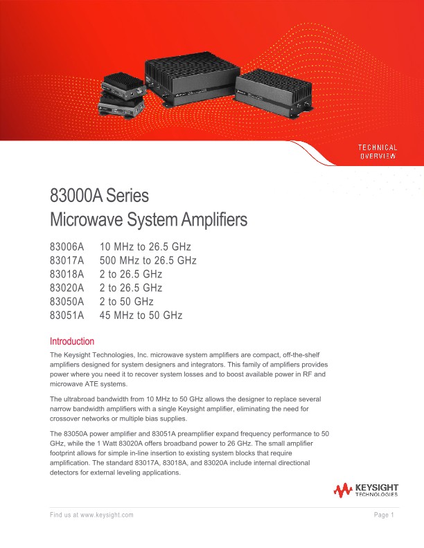83000A Series Microwave System Amplifiers