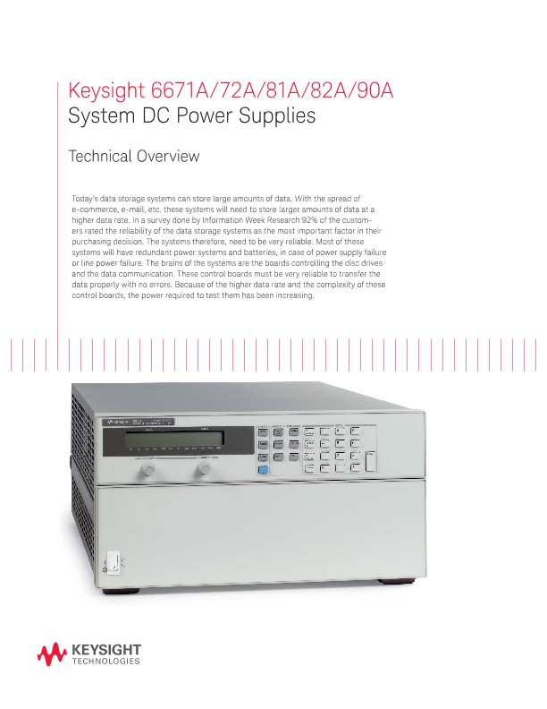 6671A/72A/81A/82A/90A System dc Power Supplies