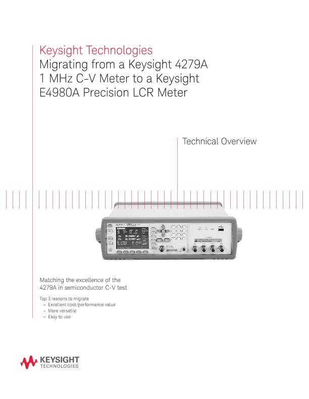 Migrating from a 4279A 1 MHz C-V Meter to a E4980A Precision LCR Meter