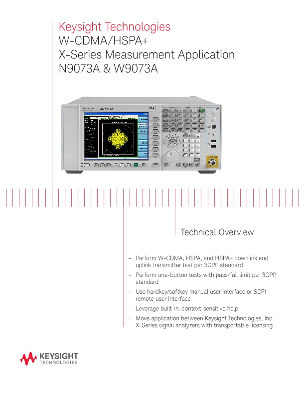 W-CDMA/HSPA+ X-Series Measurement Application N9073A & W9073A 