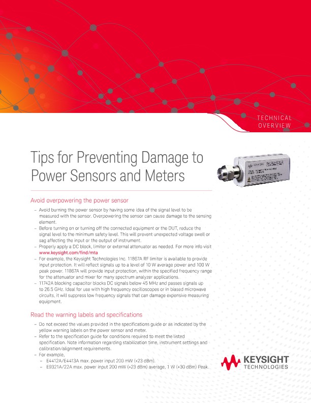 Tips for Preventing Damage to Power Sensors and Meters 