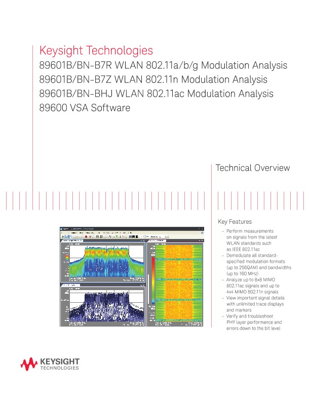 89601B/BN-B7R WLAN 802.11a/b/g, 89601B/BN-B7Z WLAN 802.11n, 89601B/BN-BHJ WLAN 802.11ac, 89600 VSA Software