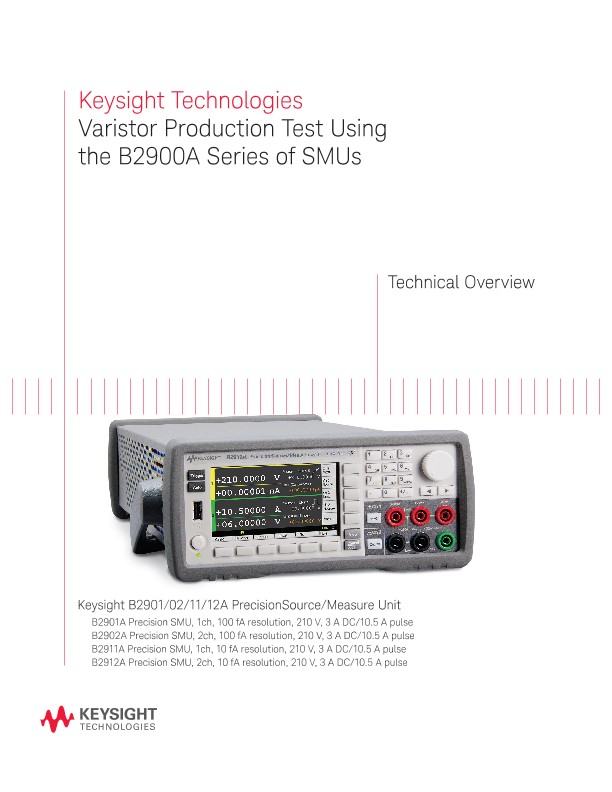 Varistor Production Test Using the B2900A Series of SMUs