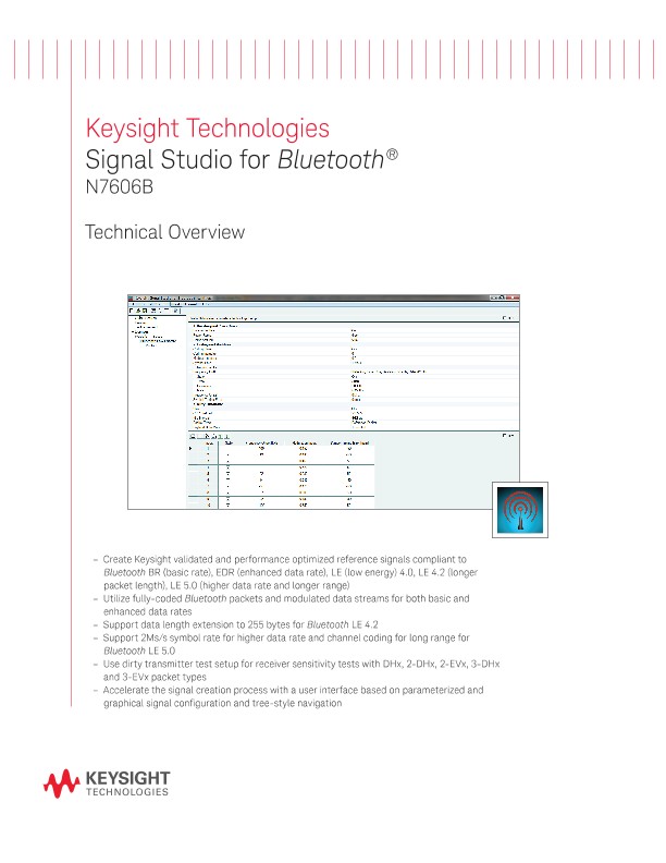 N7606B Signal Studio for Bluetooth®