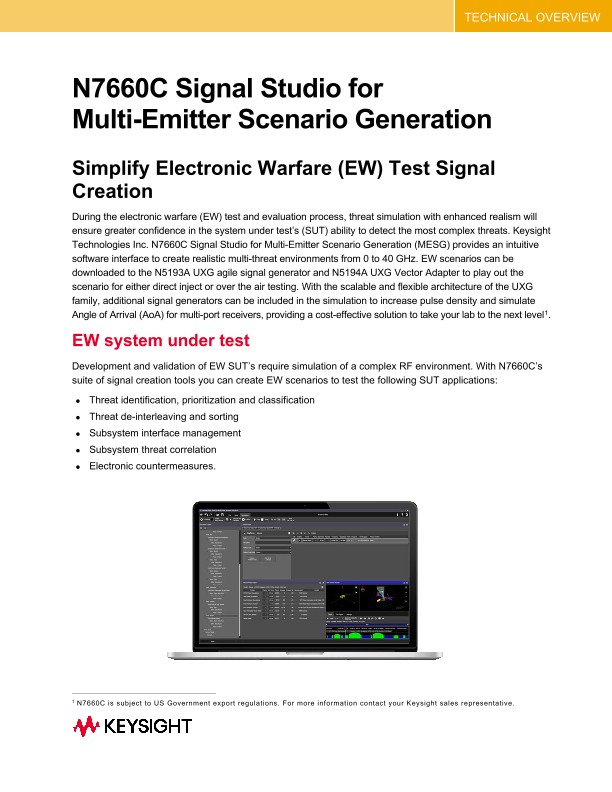 N7660C Signal Studio for Multi-Emitter Scenario Generation