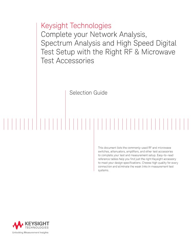 Network & Spectrum Analysis, High-Speed Digital Test Setup with RF & MW Test Accessories
