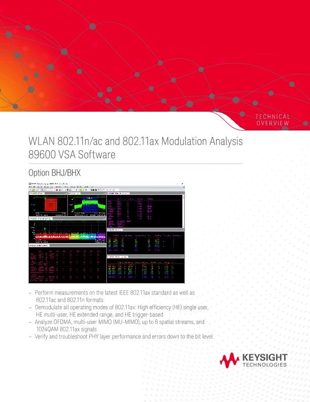 89601B/BN-BHJ WLAN 802.11n/ac Modulation Analysis, 89601B/BN-BHX WLAN 802.11ax Modulation Analysis