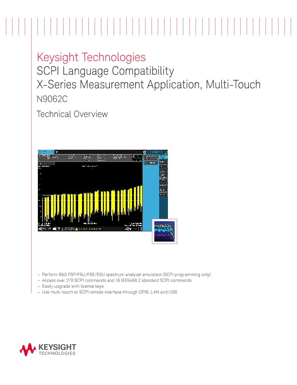 N9062C SCPI Language Compatibility X-Series Measurement Application, Multi-Touch