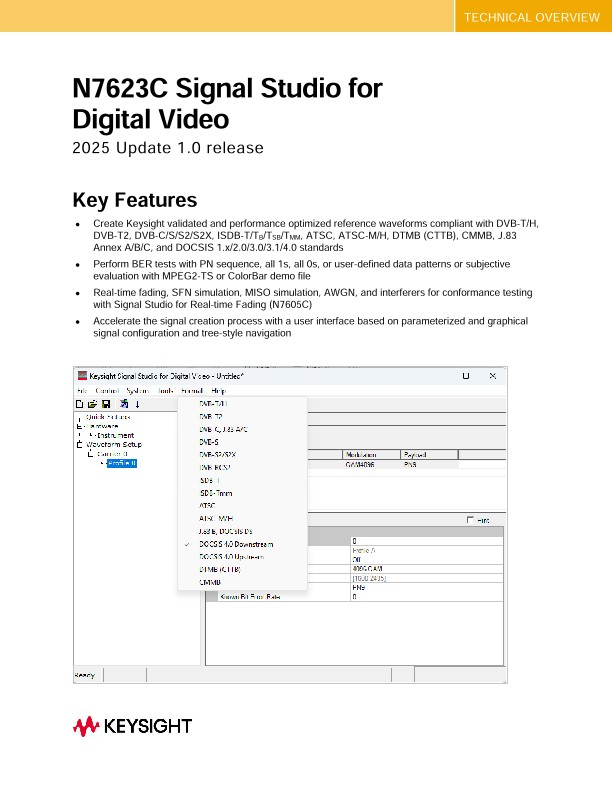 N7623C Signal Studio for Digital Video