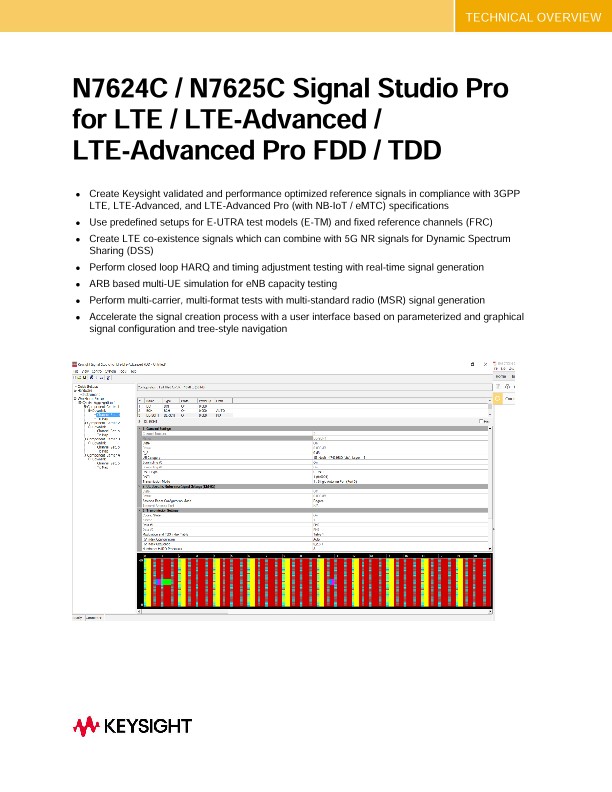N7624C / N7625C Signal Studio Pro for LTE / LTE-Advanced / LTE-Advanced Pro FDD / TDD