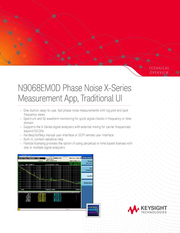 N9068EM0D Phase Noise X-Series Measurement App, Traditional UI