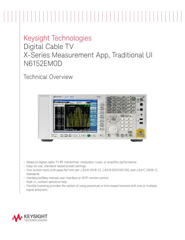 Digital Cable TV X-Series Measurement App, Traditional UIN6152EM0D