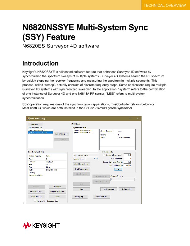 N6820NSSYE Multi-System Sync (SSY) Feature