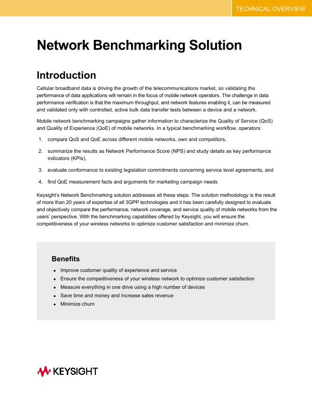 Network Benchmarking Solution