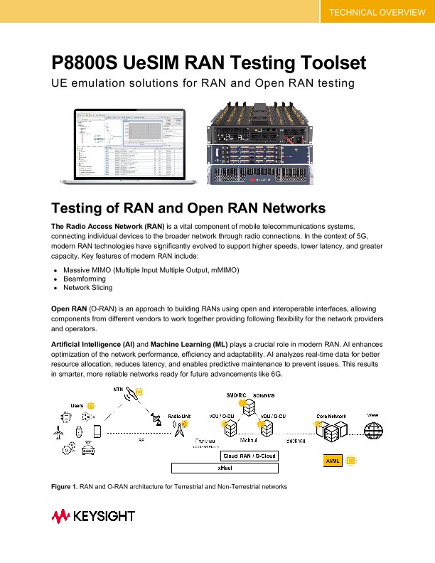 P8800S UeSIM RAN Testing Toolset