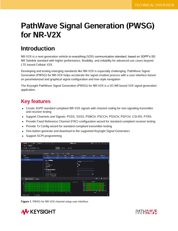 PathWave Signal Generation (PWSG) for NR-V2X