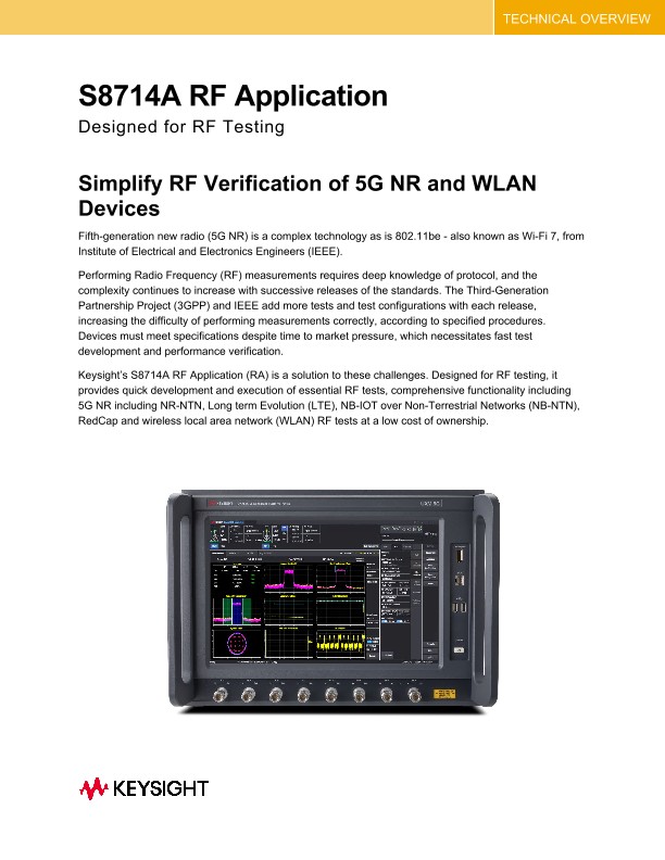 S8714A UXM 5G RF Application