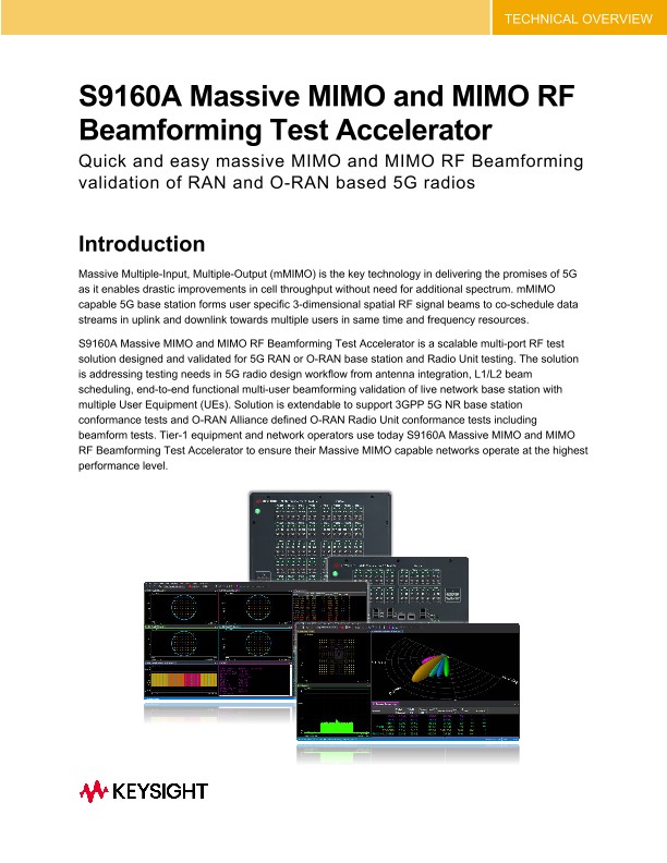 S9160A Massive MIMO and MIMO RF Beamforming Test Accelerator