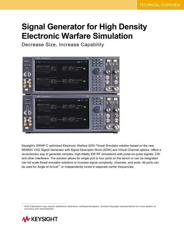Signal Generator for High Density Electronic Warfare Simulation