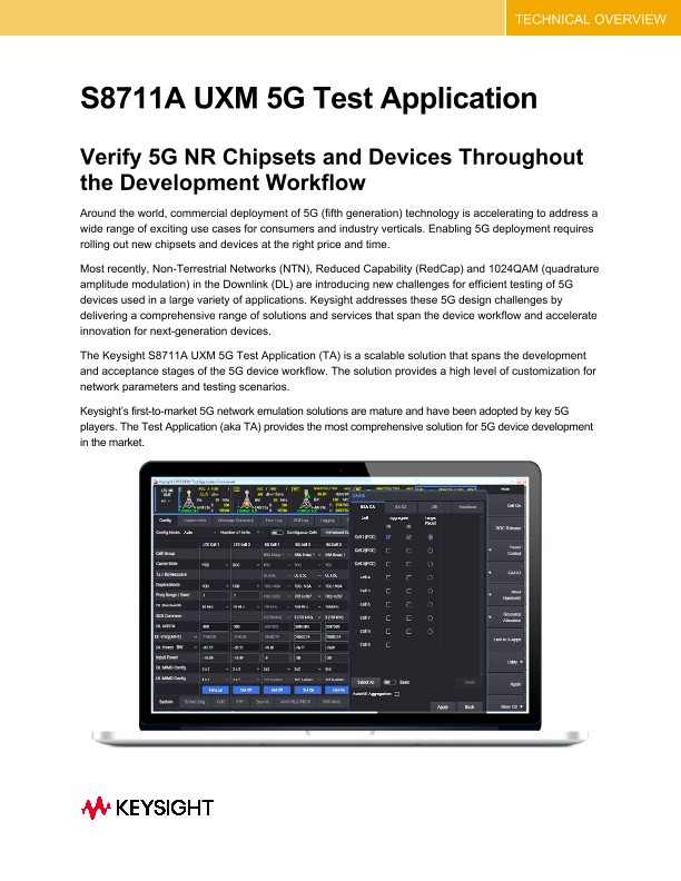 S8711A UXM 5G Test Application