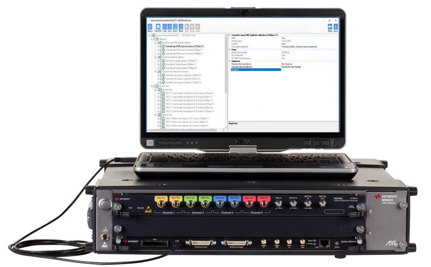Keysight’s Receiver Test Compliance Solution for Automotive Ethernet MutiGBASE-T1 now supports 2/5/10GBASE-T1