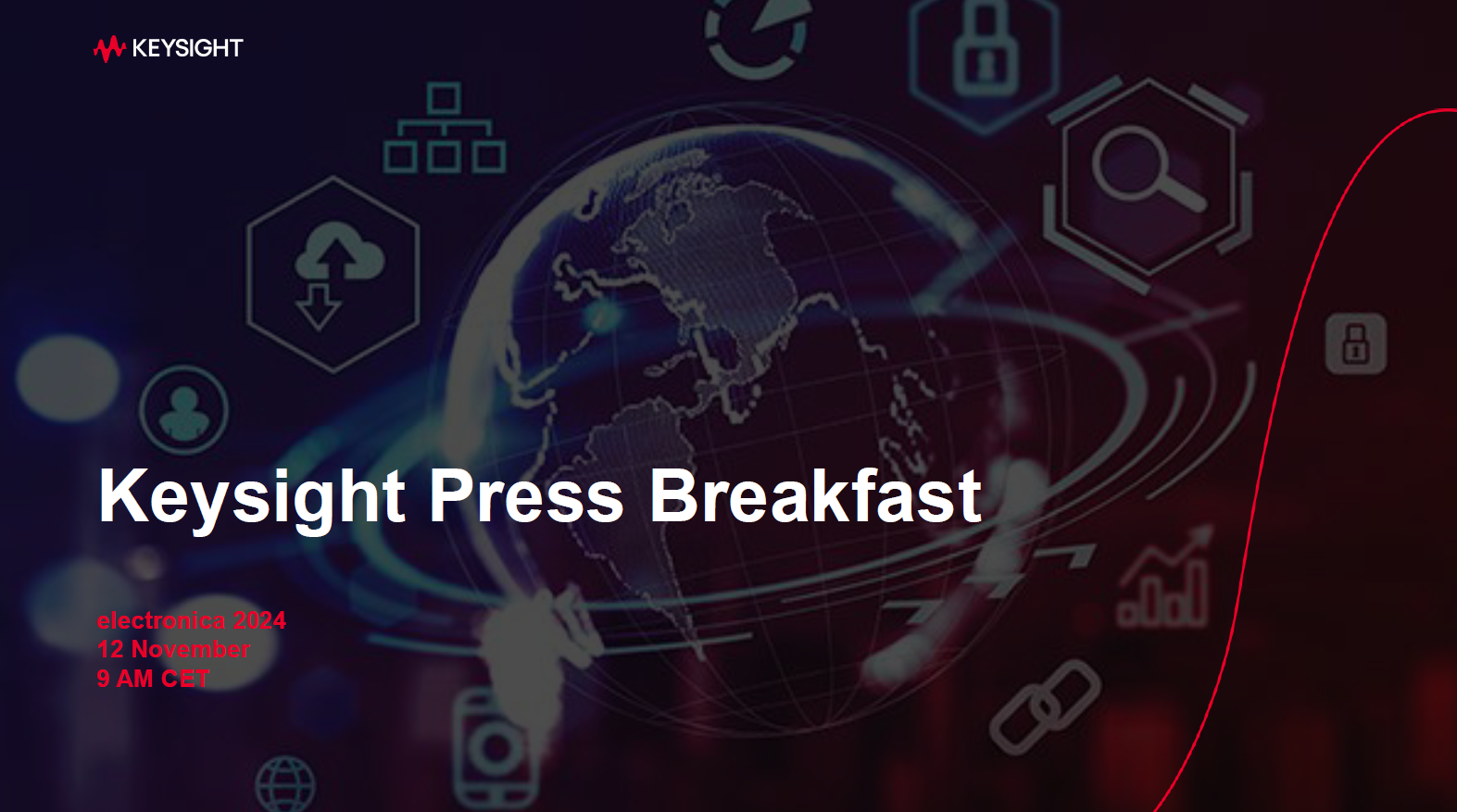 An image of the title slide for the 2024 electronica press presentation