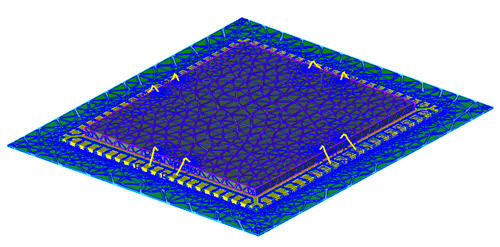Quad flat no-lead mesh