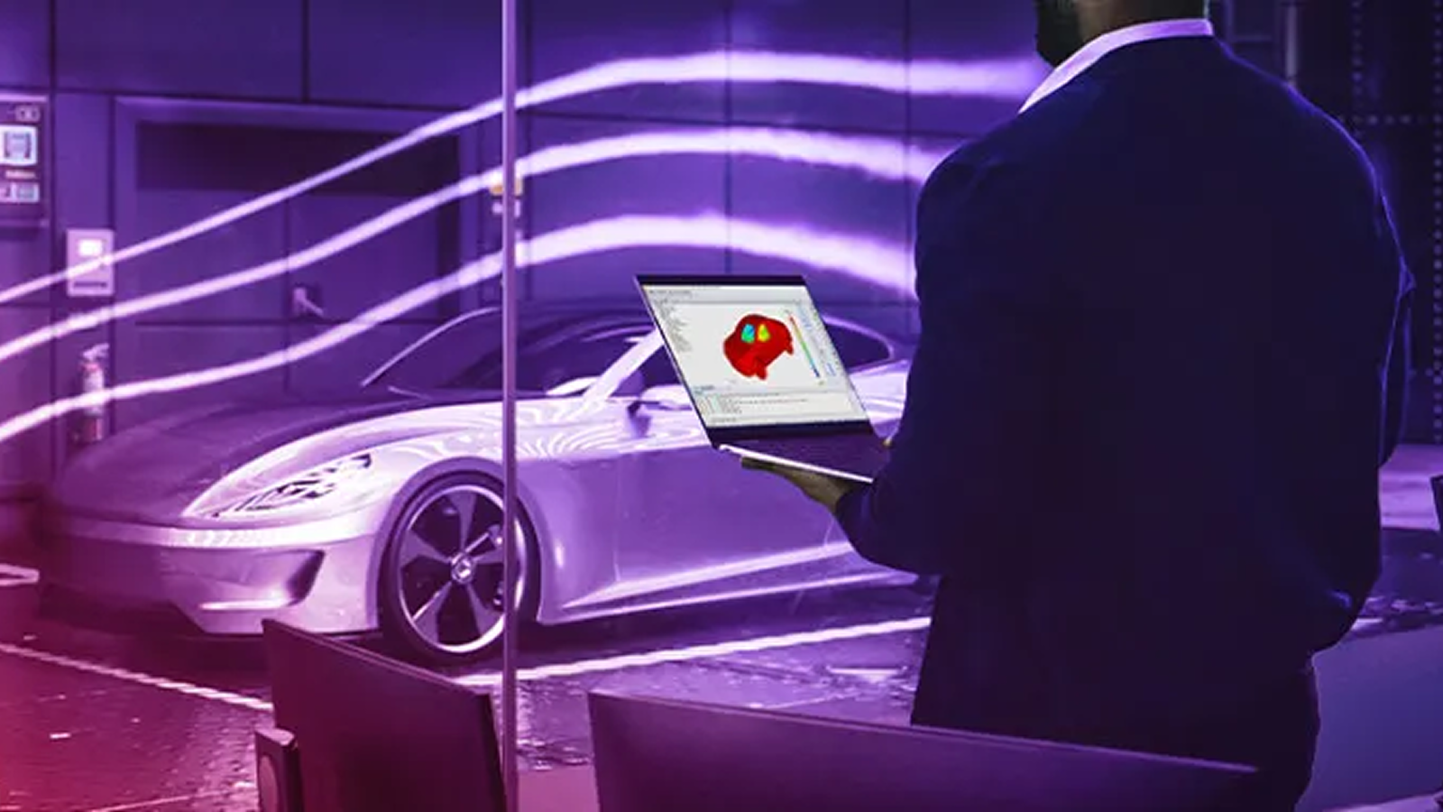 Using Vibro-Acoustics (VA One) software with car in background