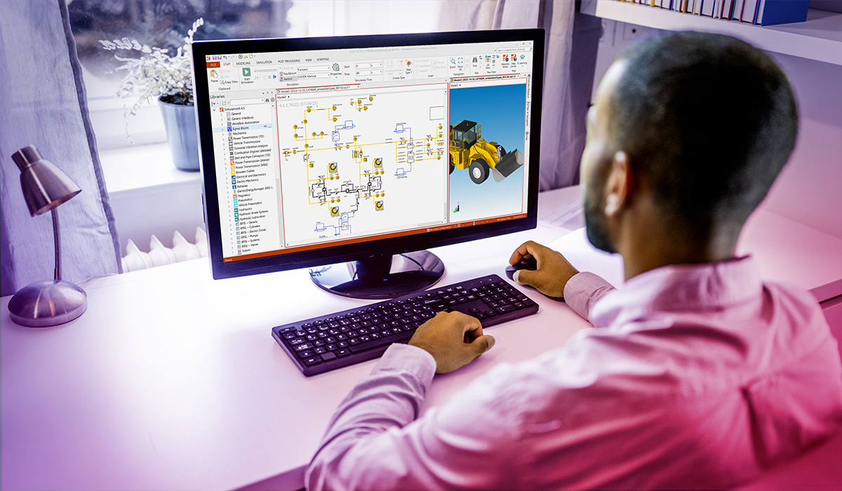 Engineer using Multi-Domain System (SimulationX) software