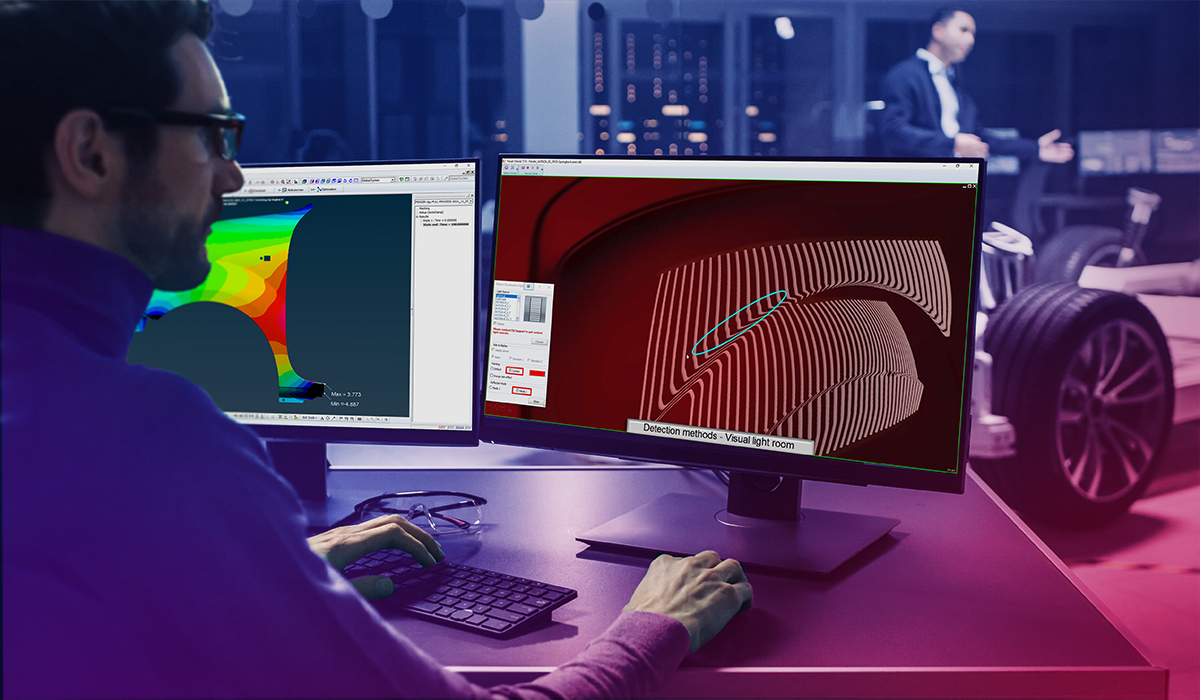 Engineer using Stamping simulation software