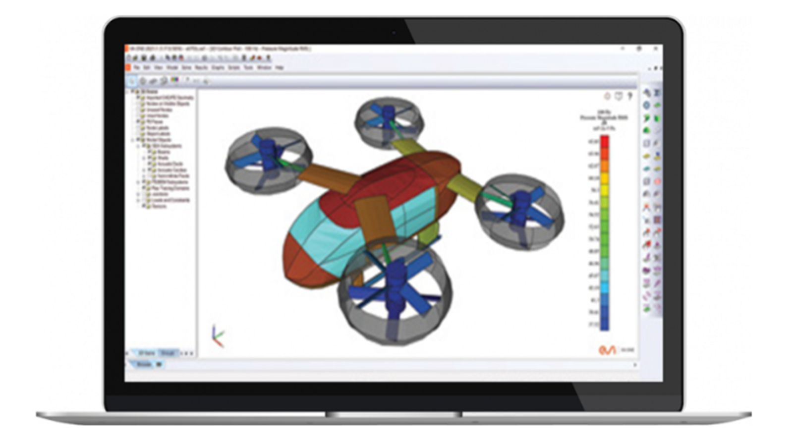 CAE software on laptop