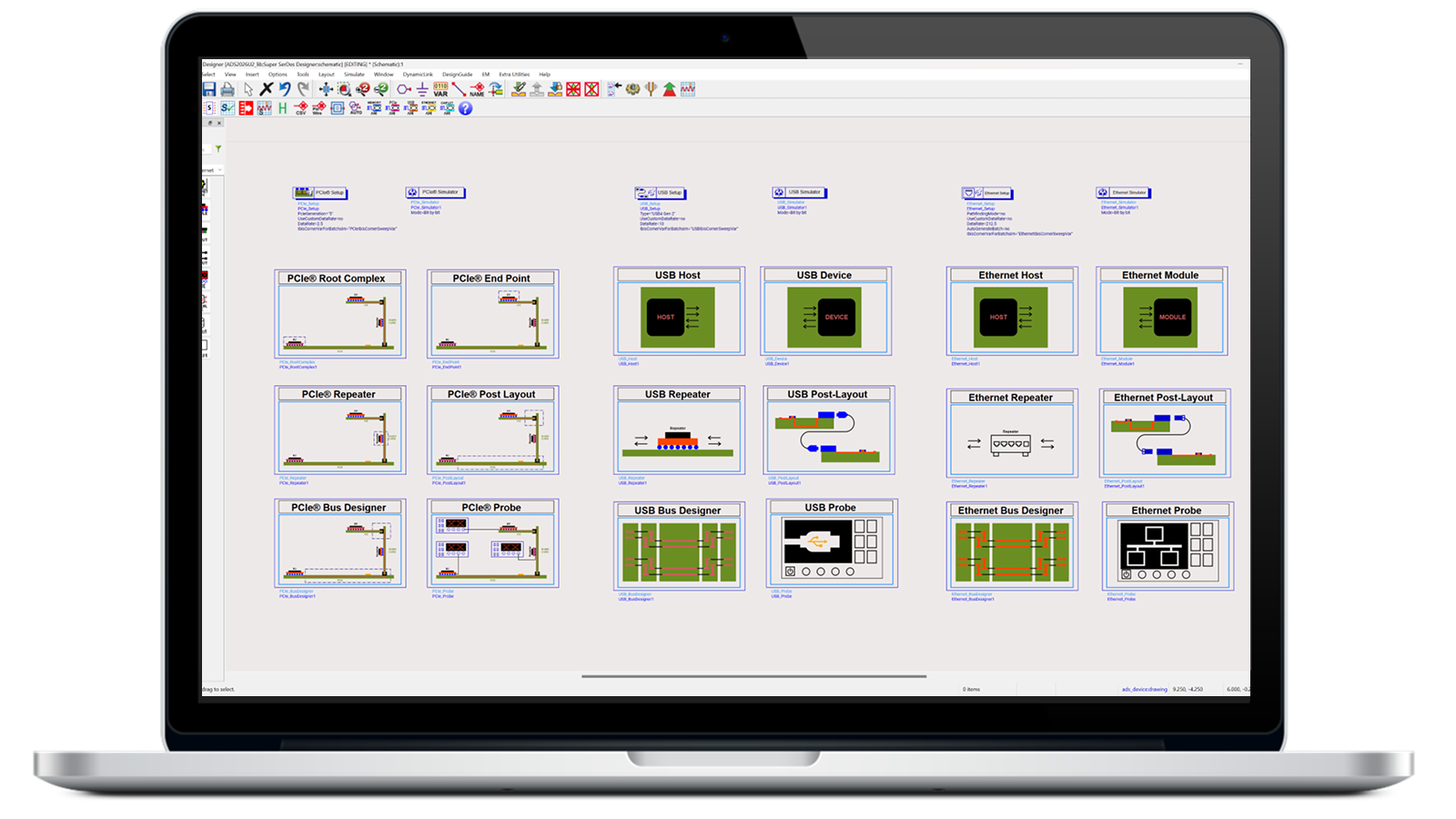 SerDes Designer on laptop