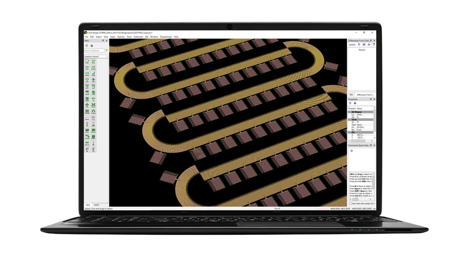 Quantum Layout on laptop
