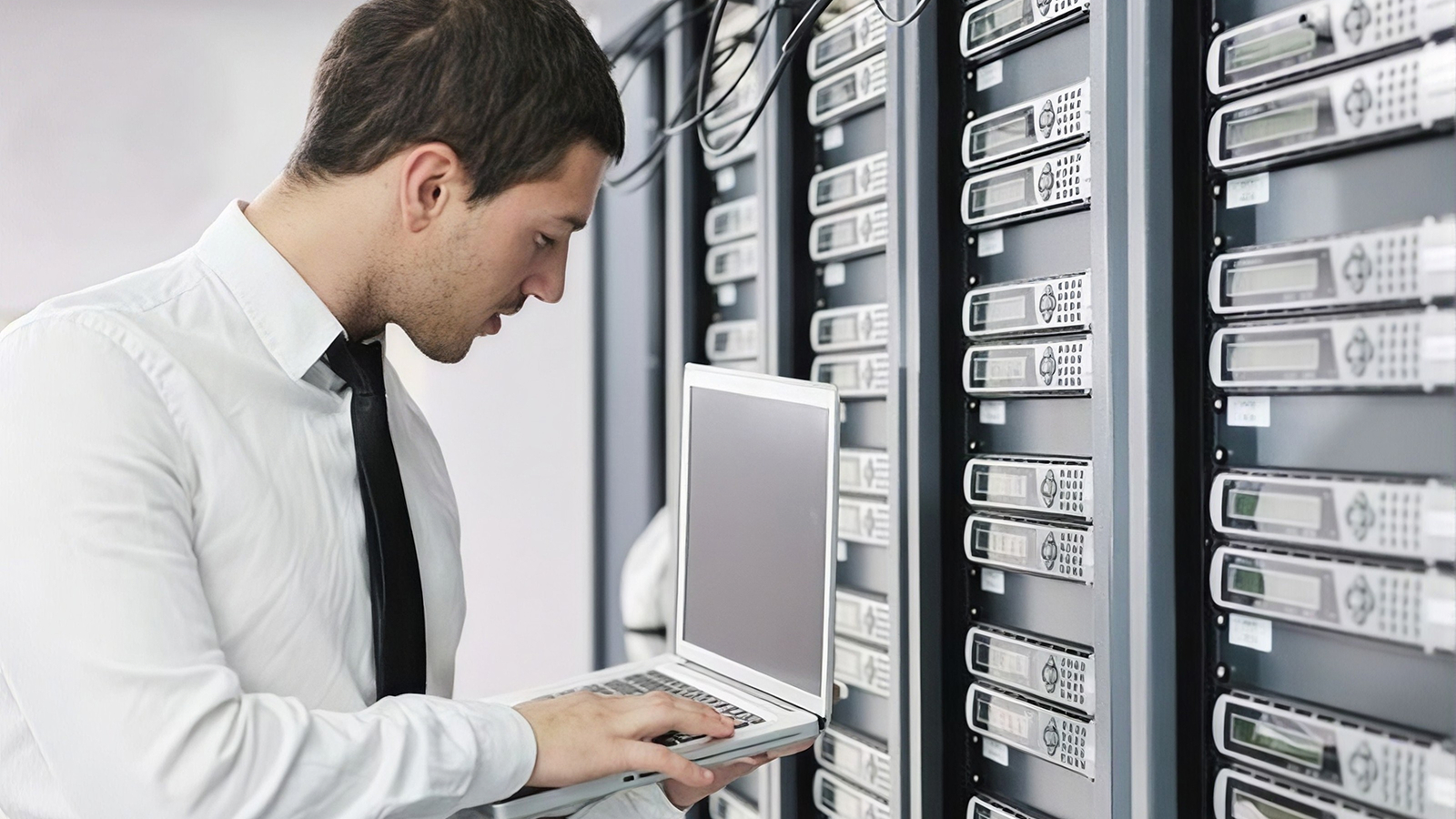 Man in Server Room