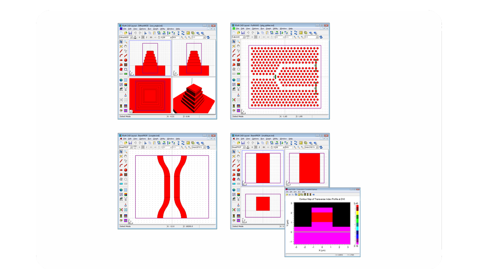 RSoft CAD Environment on a laptop