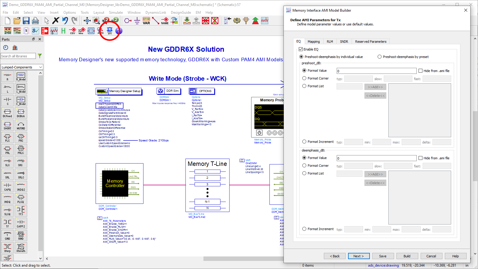 Advanced DDR AMI Modeler